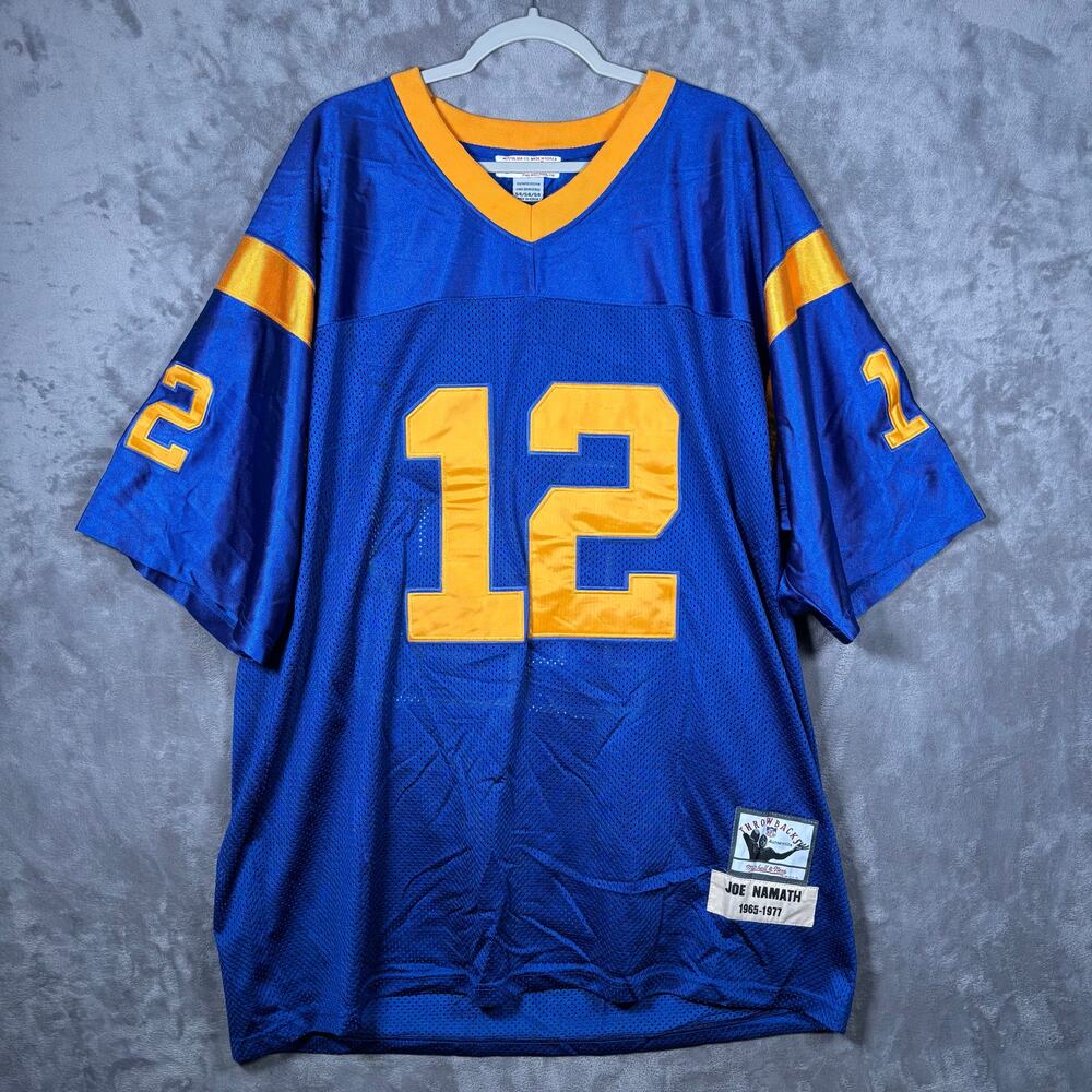 Rare Mitchell & Ness Joe Namath Rams Throwback Jersey #12 Blue 54